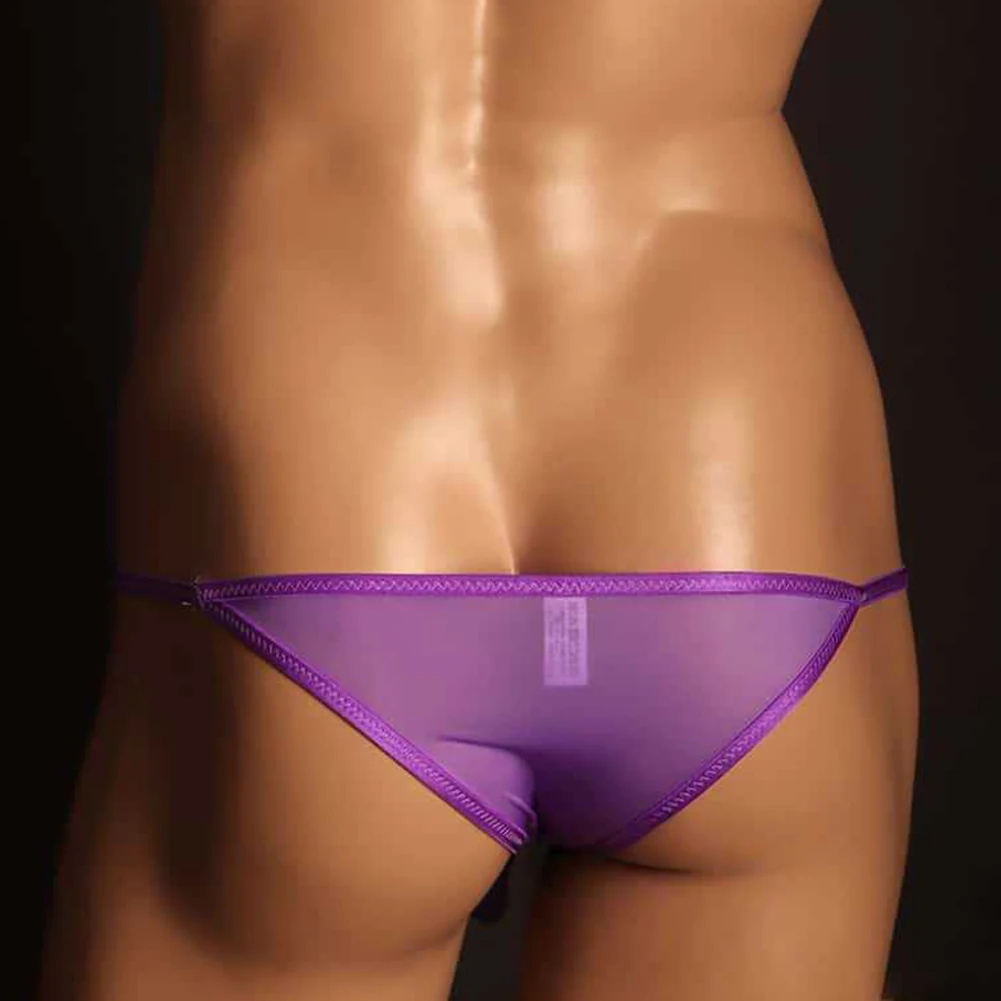 

Эластичные мужские сексуальные стринги с низкой посадкой, трусы с большой сумкой, ультратонкое прозрачное сетчатое нижнее белье, дышащие трусы