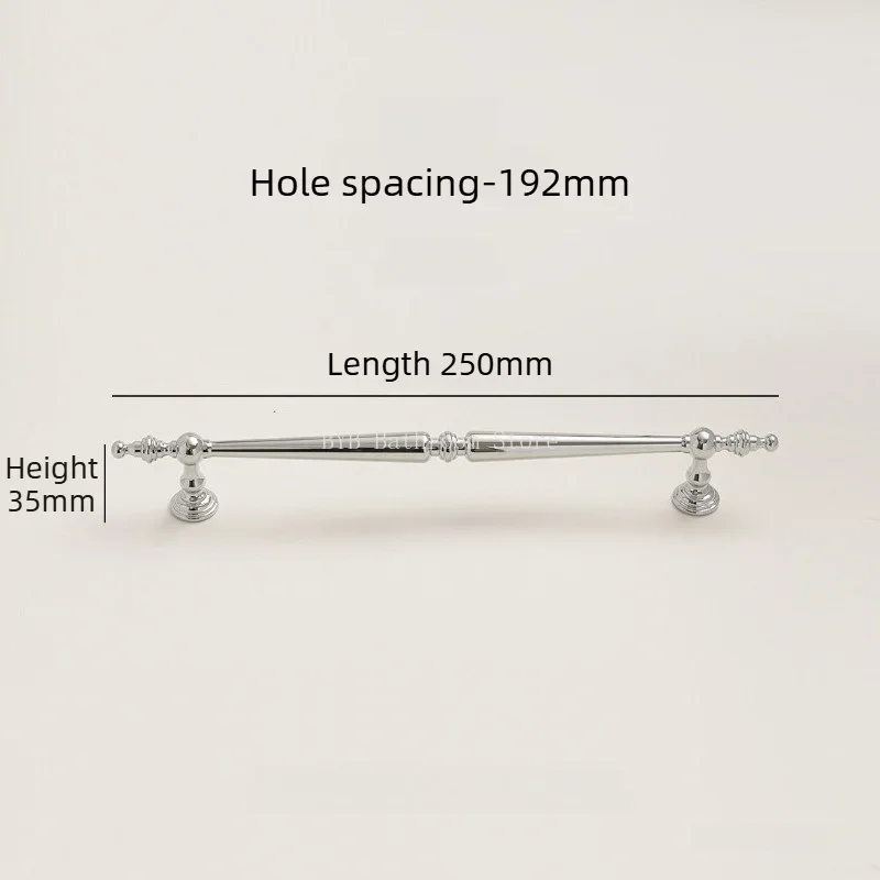 Chrome Plated Silver Furniture Handles French Wardrobe Pull Modern Minimalist Solid Single-Hole Drawer Knob Cabinet Door Handles