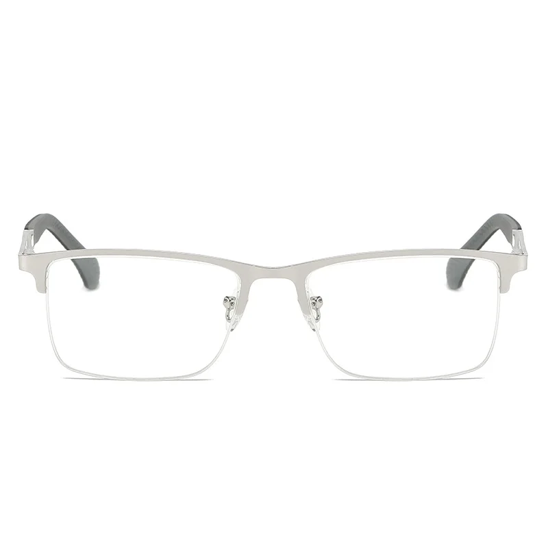 Anti-Blaulicht-Lesebrille für Damen und Herren Metallrahmen Alterssichtbrille Stilvolle Halbrandlose Business-Brille