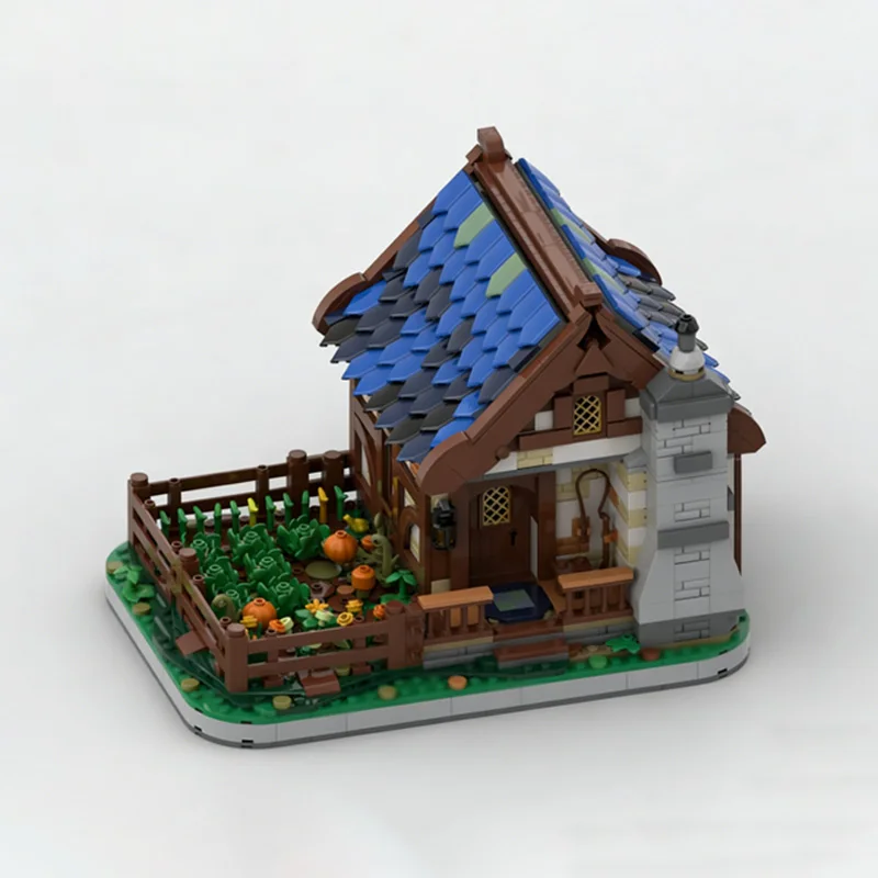 中世の城モデル MOC 組み立てブロック 田舎風レトロコテージ モジュール式テクノロジーギフト ホリデー組み立て 子供のおもちゃセット