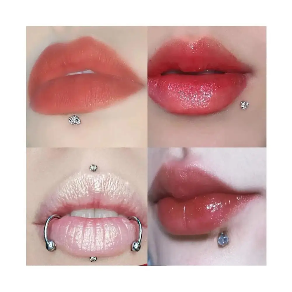 16 جرام أكريليك لابريت مونرو الشفاه الدائري التجنيب 6 مللي متر-12 مللي متر بار 3 مللي متر الايبوكسي كوف كريستال الكرة الزنمة الأذن مربط ثقب