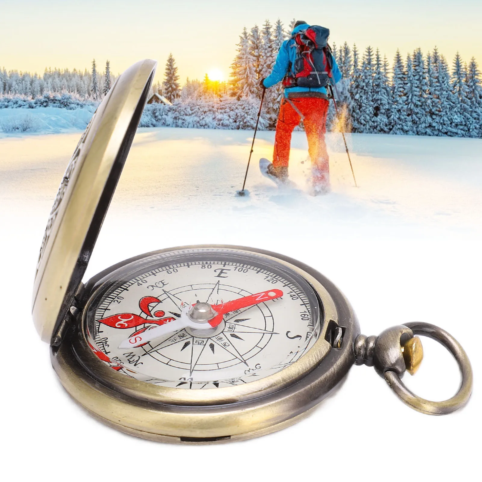 Kompass Wandern Langlebig, stoßfest, wasserdicht, Messing, Camping-Werkzeuge für Navigation, Outdoor-Survival für Kinder