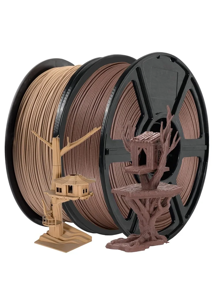 Filament PLA z dodatkiem drewna 1.75mm 1kg 500g 250g do drukarek 3D FDM, materiały plastikowe z proszkiem drewna, filament PLA o fakturze ciemnego czarnego orzecha włoskiego — zdjęcie produktu 7