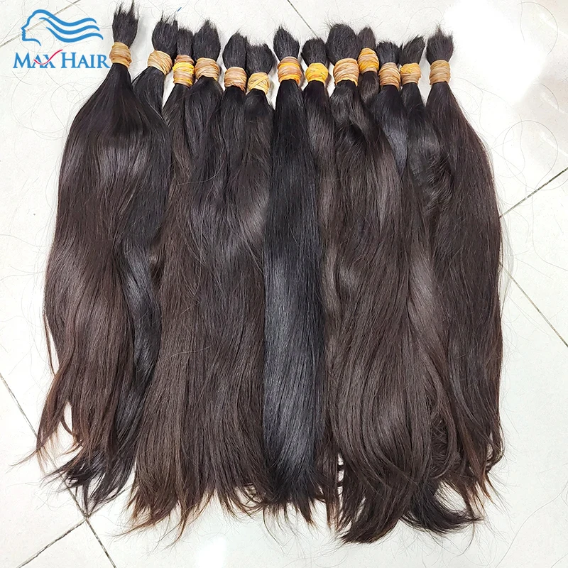 Cabelo humano sin trama sin procesar de alta calidad Natural marrón virgen cabello a granel crudo extensiones de cabello humano cabello trenzado a