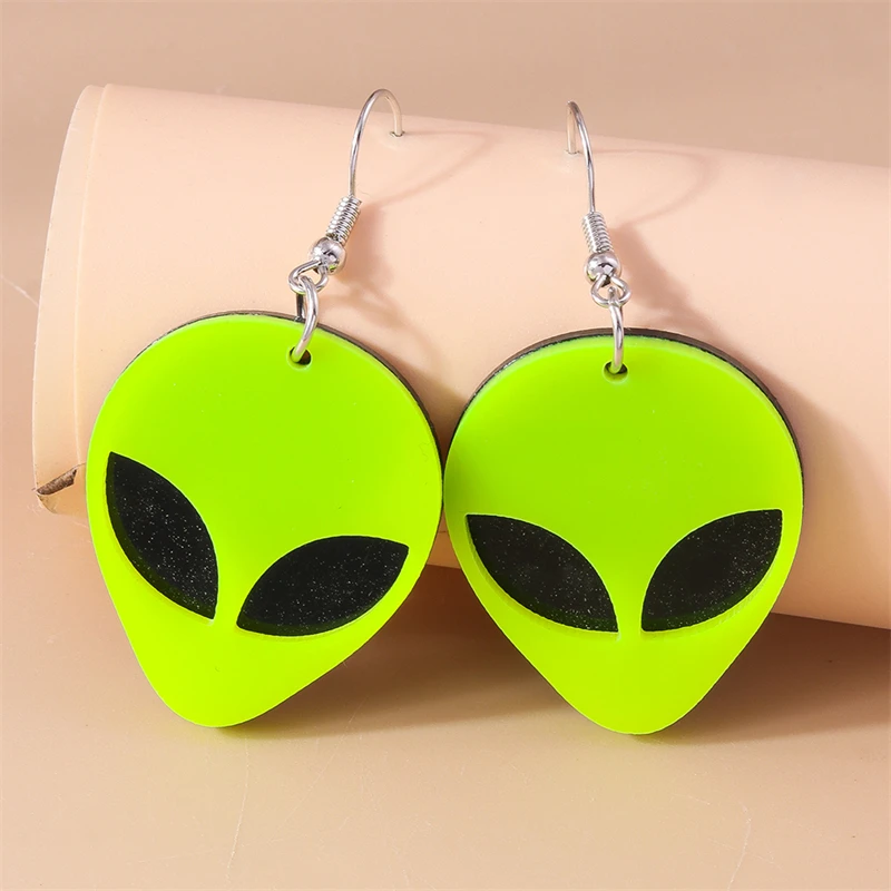 Cartoon-Alien-Tropfenohrringe für Frauen, lustige geometrische baumelnde Ohrringe für Mädchen, Party, Urlaub, Schmuck, Geschenke – Detail 6