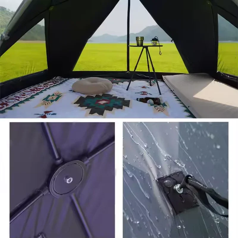 Pop Up Beach Tent Automatic Sun Shelter Triangle Ultralight Portable Camping Cabana 2-3 Person Instant Set Up