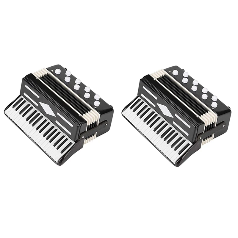 

2X Miniature Accordion Mini Musical Instrument Accordion Exquisite Musical Instruments Holiday Decoration Music Gifts