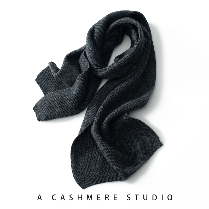 Cashmere Unisex Scarf Soft Knit Autumn and Winter Outdoor Cycling Warm Long Scarf Solid Color Thread Joker Scarf For Men/Women