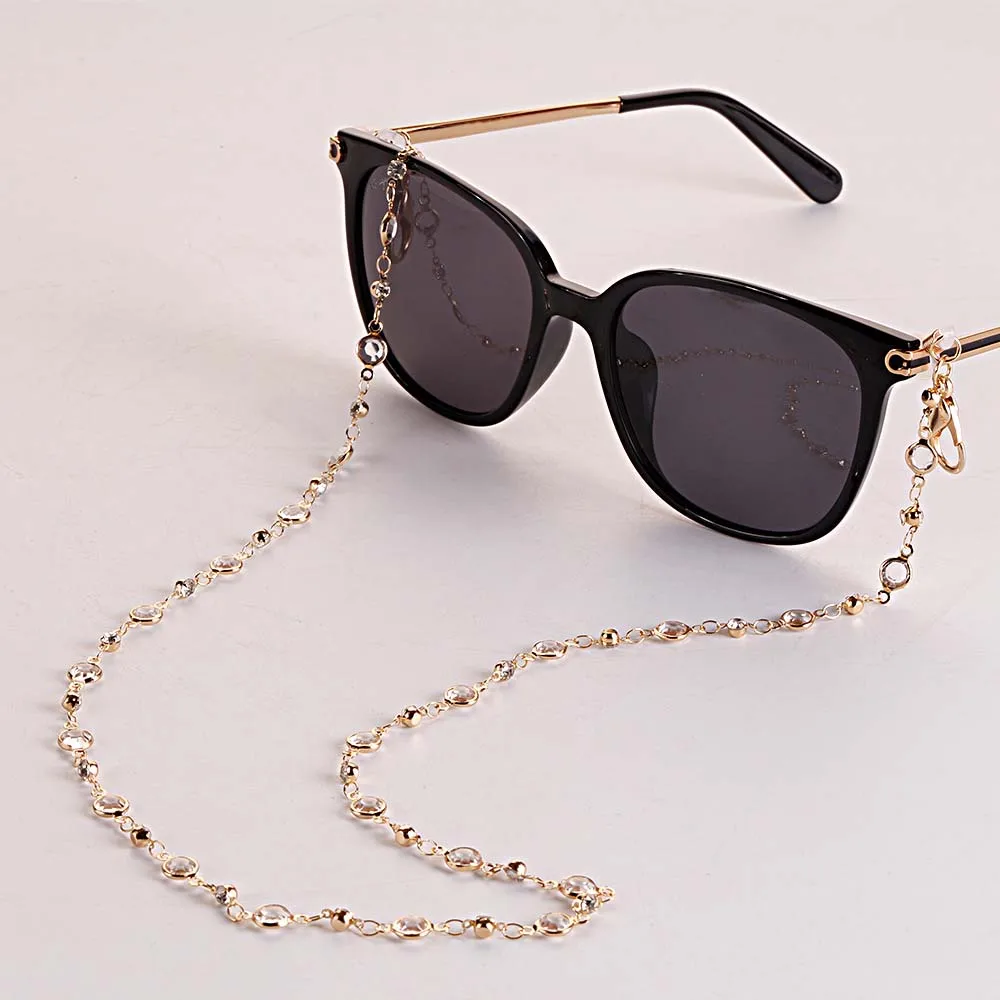 Neck Straps Glasses Clips Men Anti-lost Fashion Women Crystal Bead Chain Glasses Chain Face Mask Necklace Mask Cord Holders