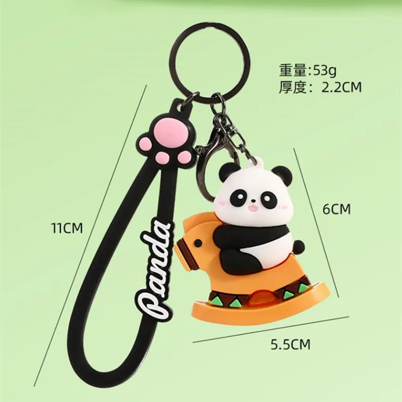 New Fashion Cartoon Carrying Bamboo Panda Bag Keychain Sichuan Giant Panda. Cute Keychain Car Pendant Small Gift