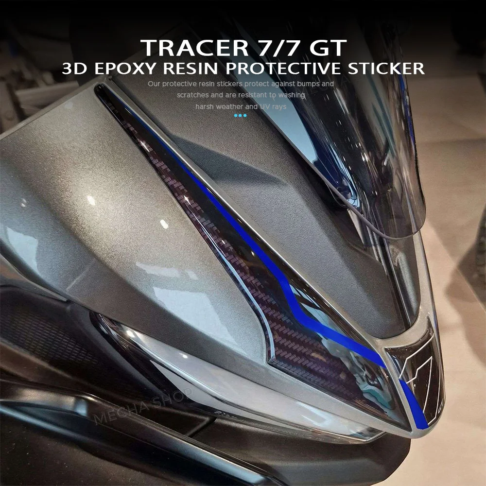 Motorcycle Windshield Under Accessories For Tracer 7 GT 2025- Tracer7 Sticker Front Face Protector 3D Resin Adesivi