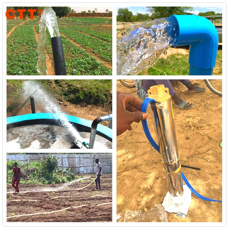 Bomba de água solar sem escova da irrigação da agricultura do poço profundo submersível da c.c. 48v