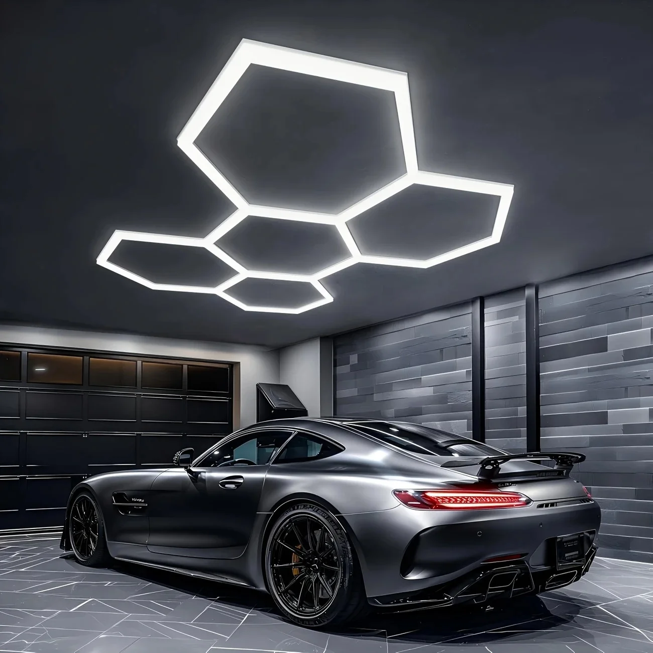 

Muiti Garage Light Hexagon LED Lights Lamp High Output Honeycomb LED Light Designed for Barbershop Ceiling Lighting Workshop