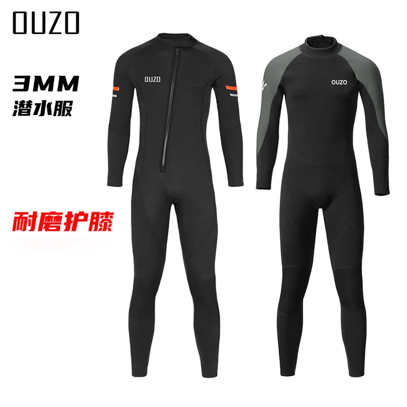 

OUZO-Men's Thick Warm Surf Wetsuit, Winter Swimsuit, New, 3mm