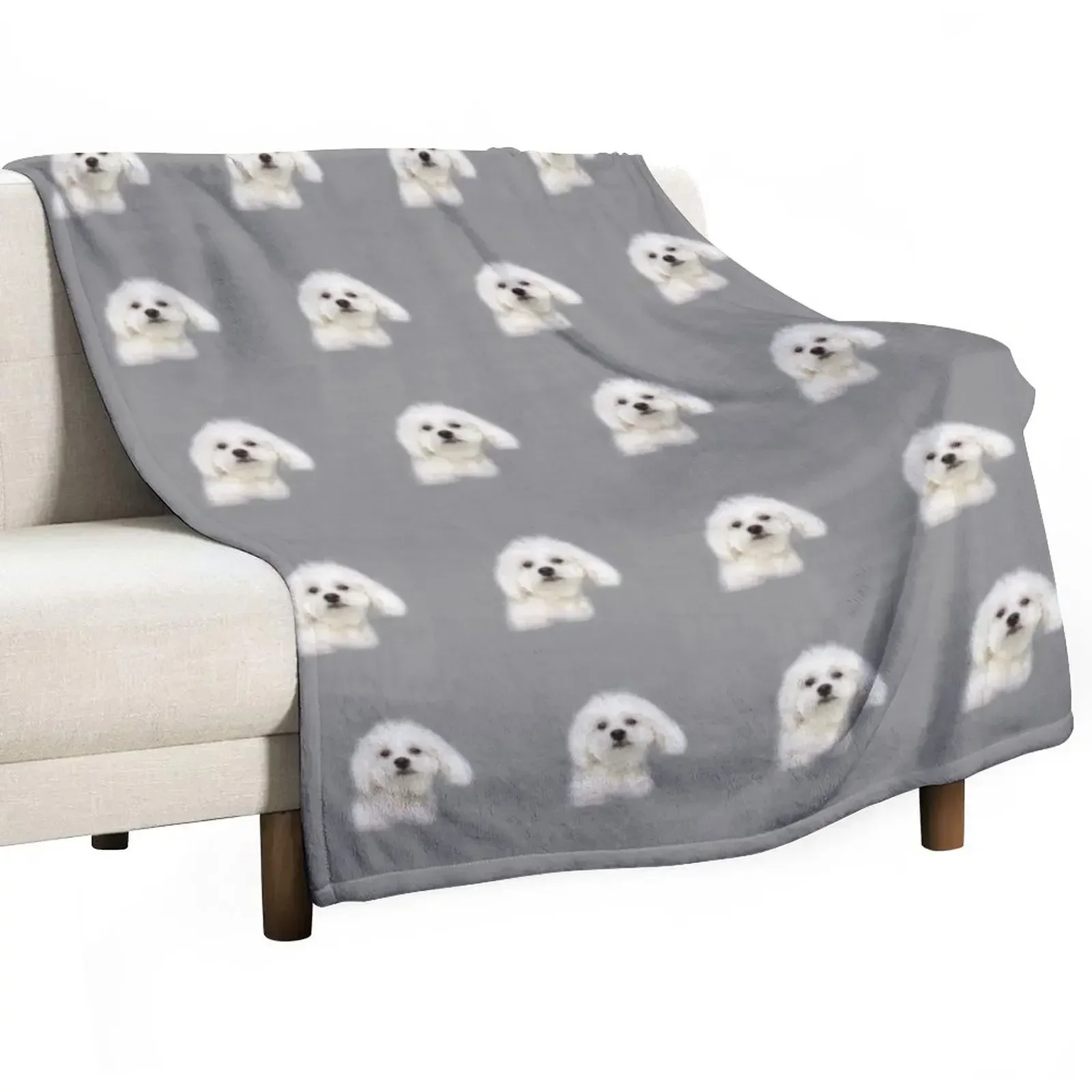 

Maltese puppy Throw Blanket For Sofa Thin Nap cosplay anime Thermal Blankets