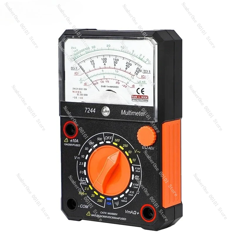 7244 New Version Analog Digital Multimeter DC AC Resistance Meter Diode Test Multimeters Small Multimeter