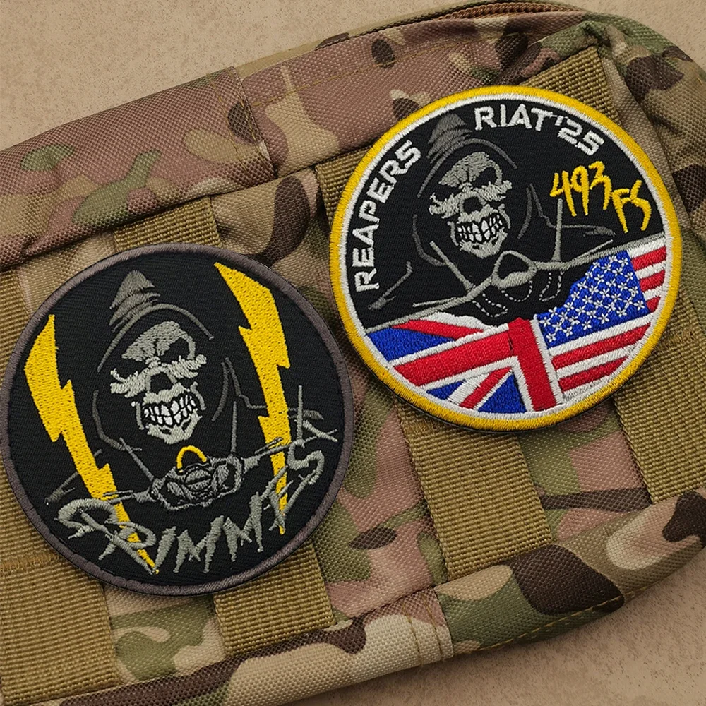 493rd Flying Group US Air Force F-35 REAPERS Tactical Embroidery Patch Military Style Patch for Clothing Applique