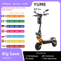 YUME X11+ Electric Scooter 2*300W 60V 30Ah Battery Dual Motor 11 Inch Tires 90KM Max Mileage 150KG Max Speed 95km/h