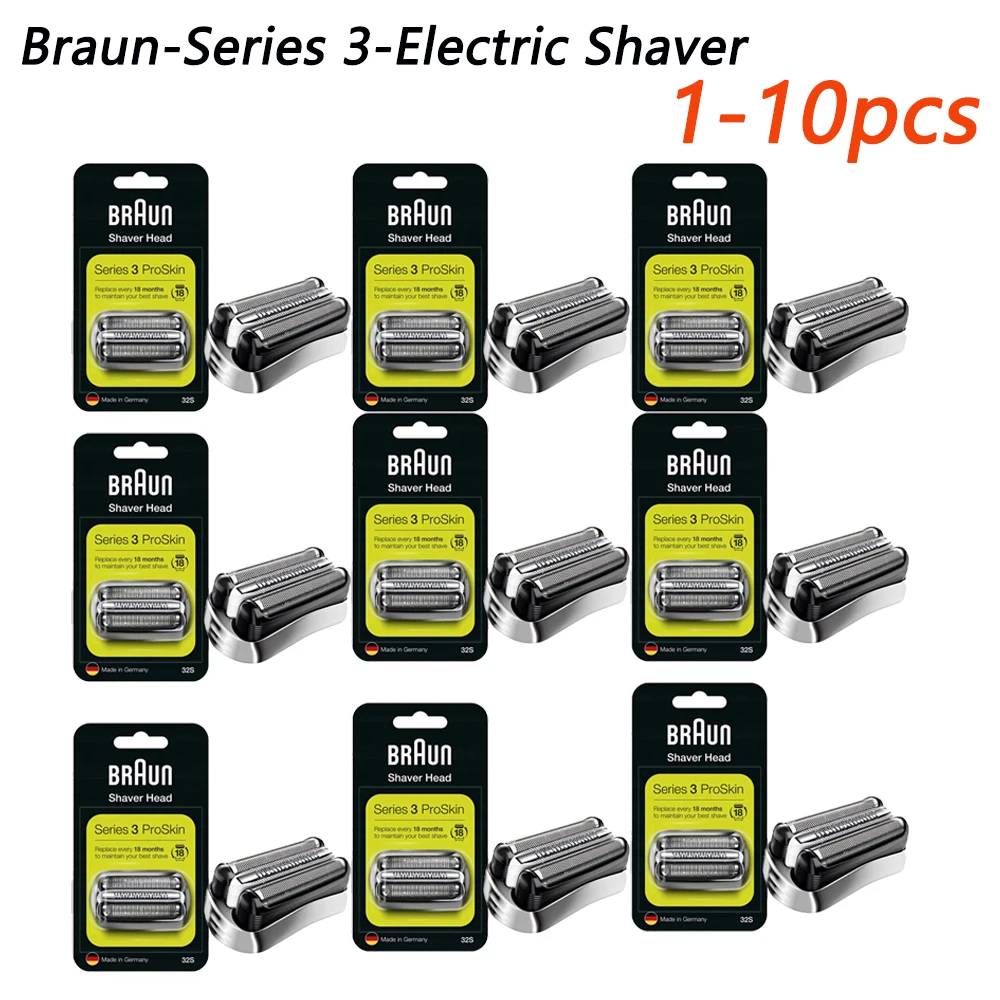 1-10pcs Braun-Series 3-Electric Shavers Replacement Heads Accessories Easy To Replace  ProSkin Electric Shavers Portable Kits