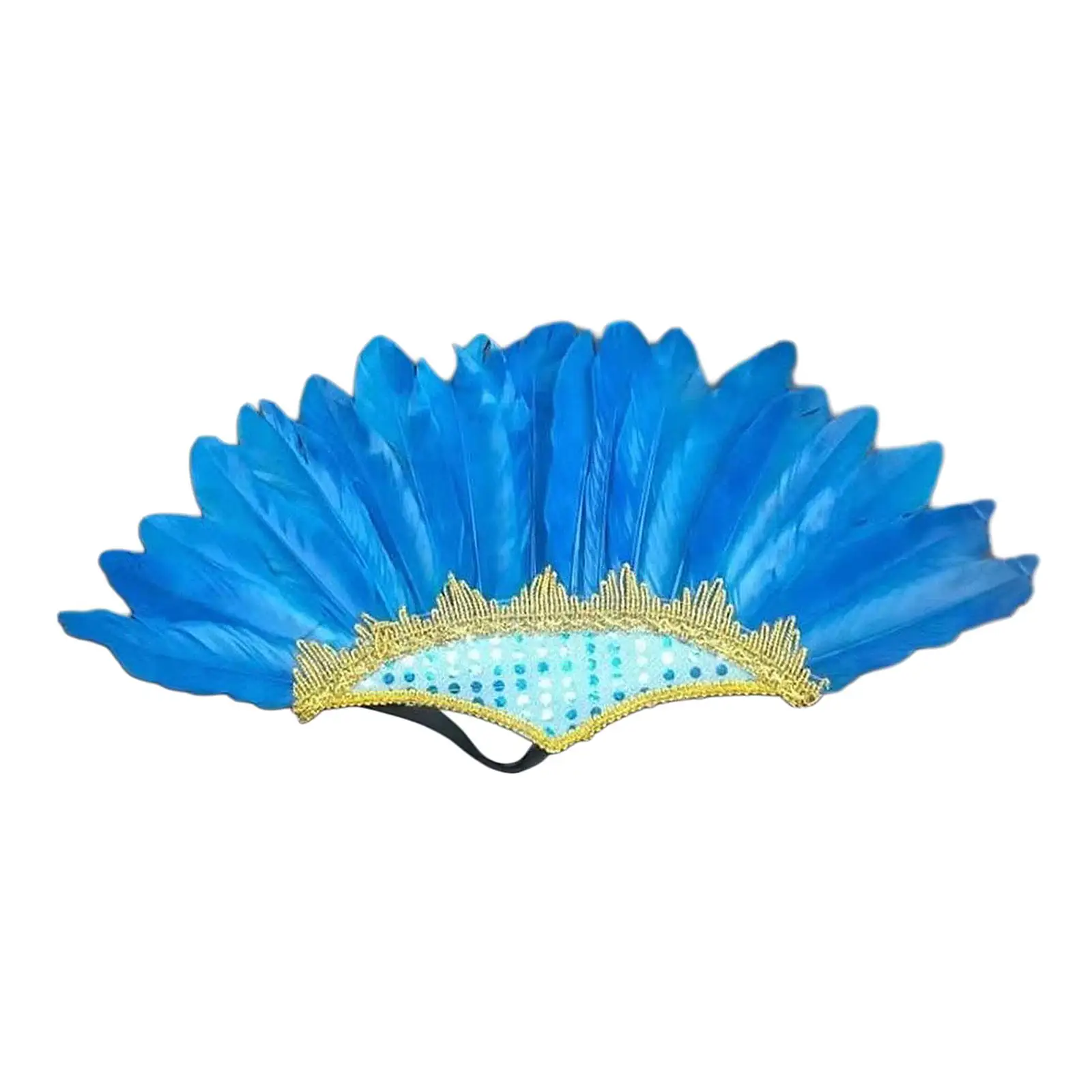 

Feather Headdress Costume Decoration Accessories Chief Indian Hat Headband for Halloween Mardi Gras Masquerade Fancy Dress