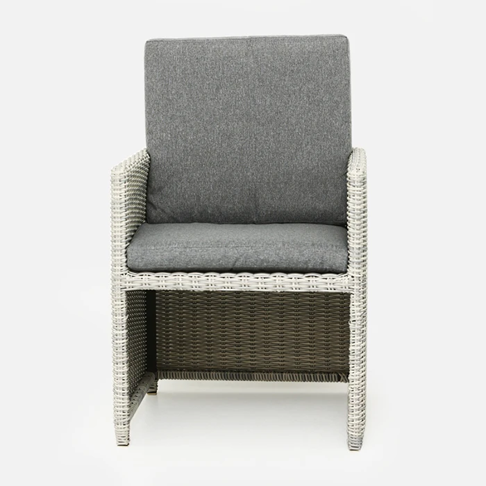 9-Piece Modern Garden Furniture Dark Brown Rattan Cube Table and Chairs Outdoor Park Suitable