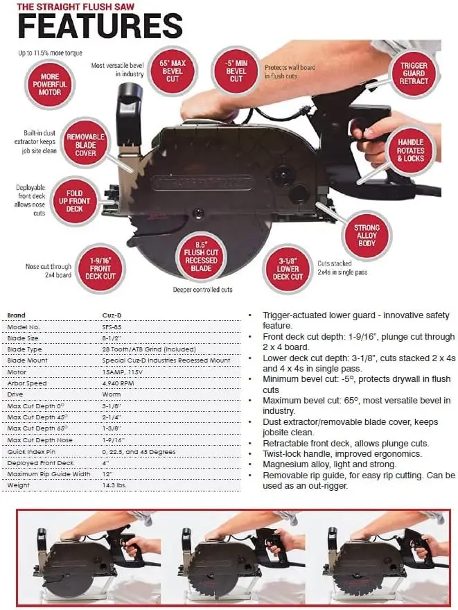 Straight Flush Circular and Jamb Saw