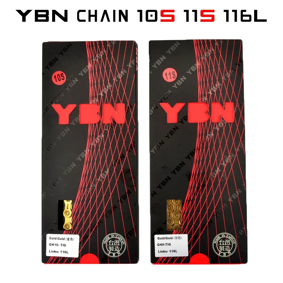 YBN Bike Chains MTB Mountain Bike Road Bike Chians 11 Speed Hollow Bicycle Chain 116 Links Silver S11S for m7000 XT