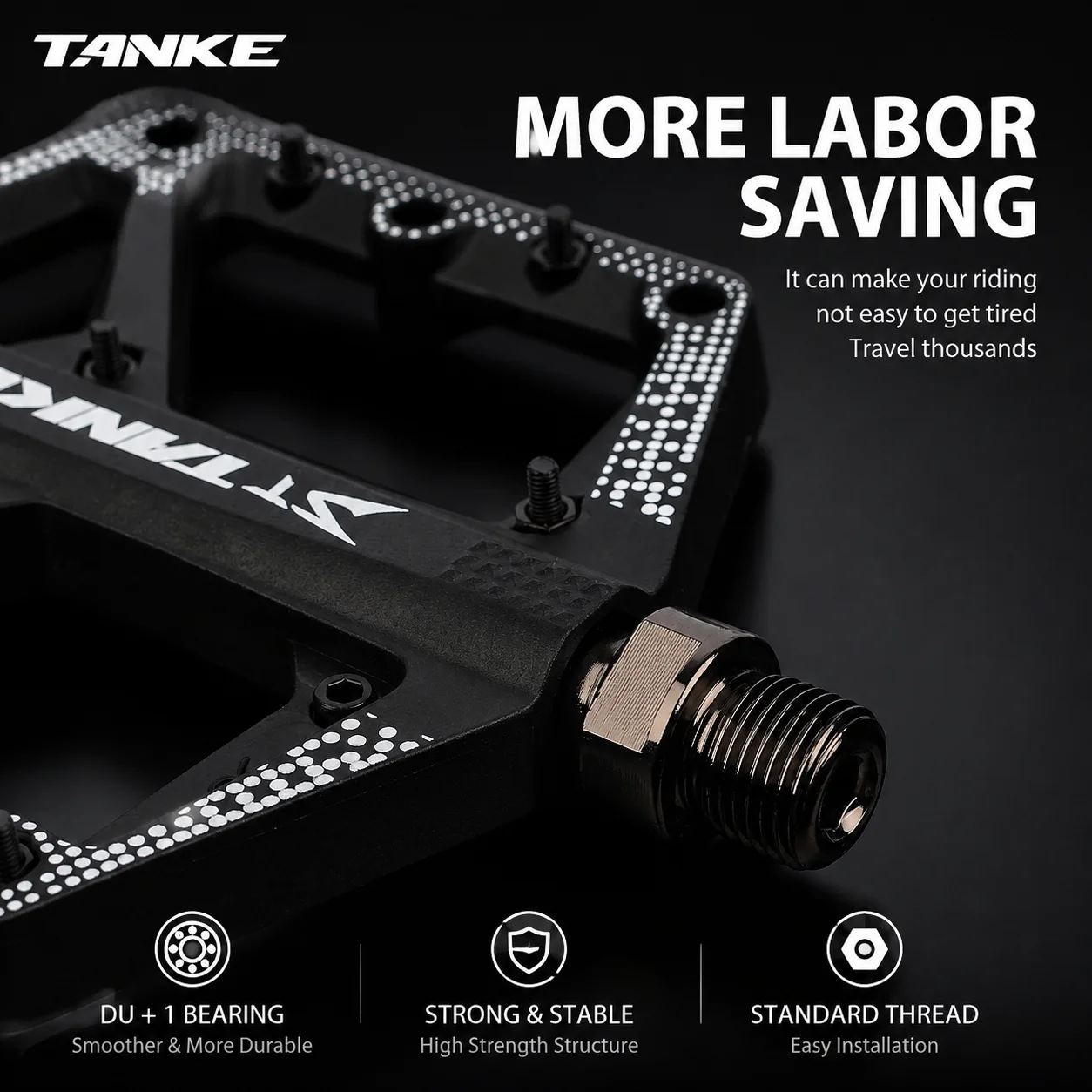 TANKE MTB Bike Pedals Nylon Fi - Pedal Platform Flat recension och pris
