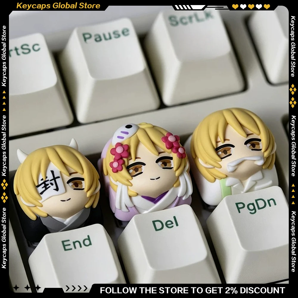 ‌Natsume's Book of Friends series resin keycaps ESC key MX Cross Anime periphery keycap for Mechanical keyboard accessories
