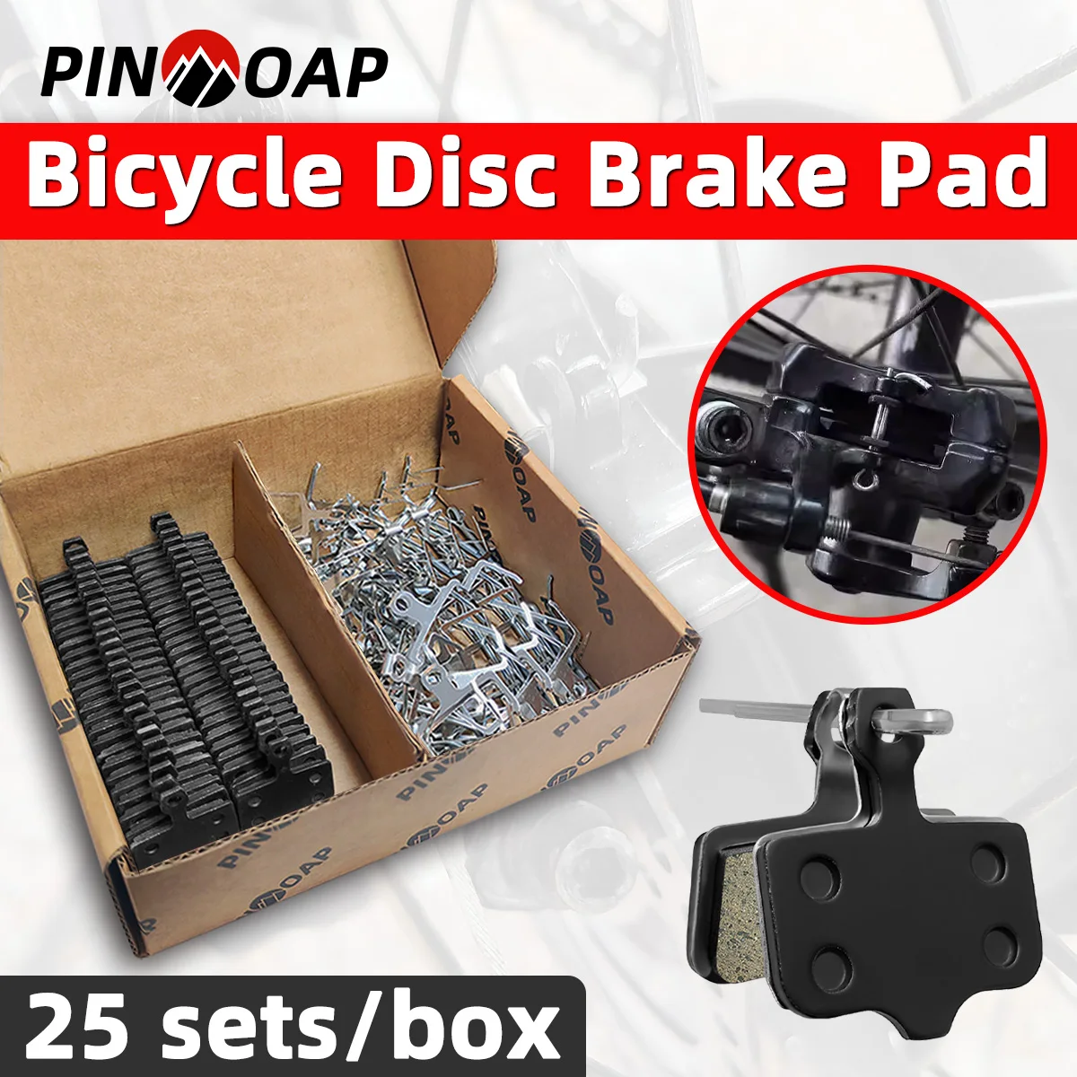 

PINMOAP 25 Sets Bicycles Come With Resin Brake Pads That Are All Day Silent Low Wear Disc Brake Pads And Bicycle Accessories