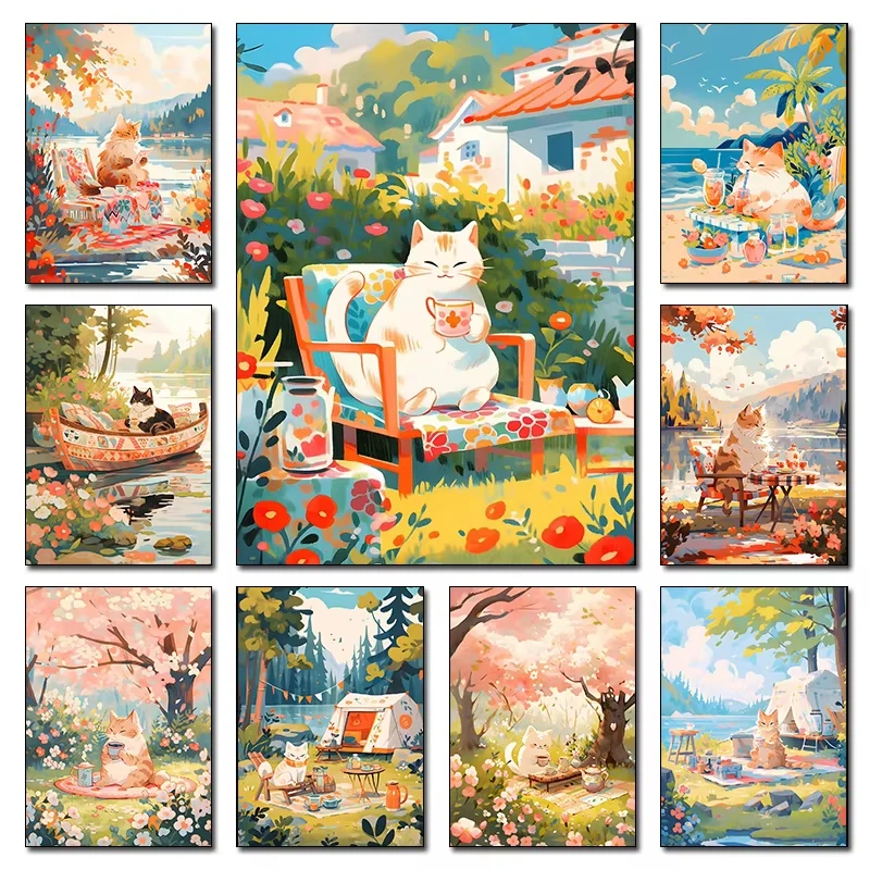 Outdoor Camping Wallpaper - 5D DIY Diamantmalerei mit vollständiger Besatzung,