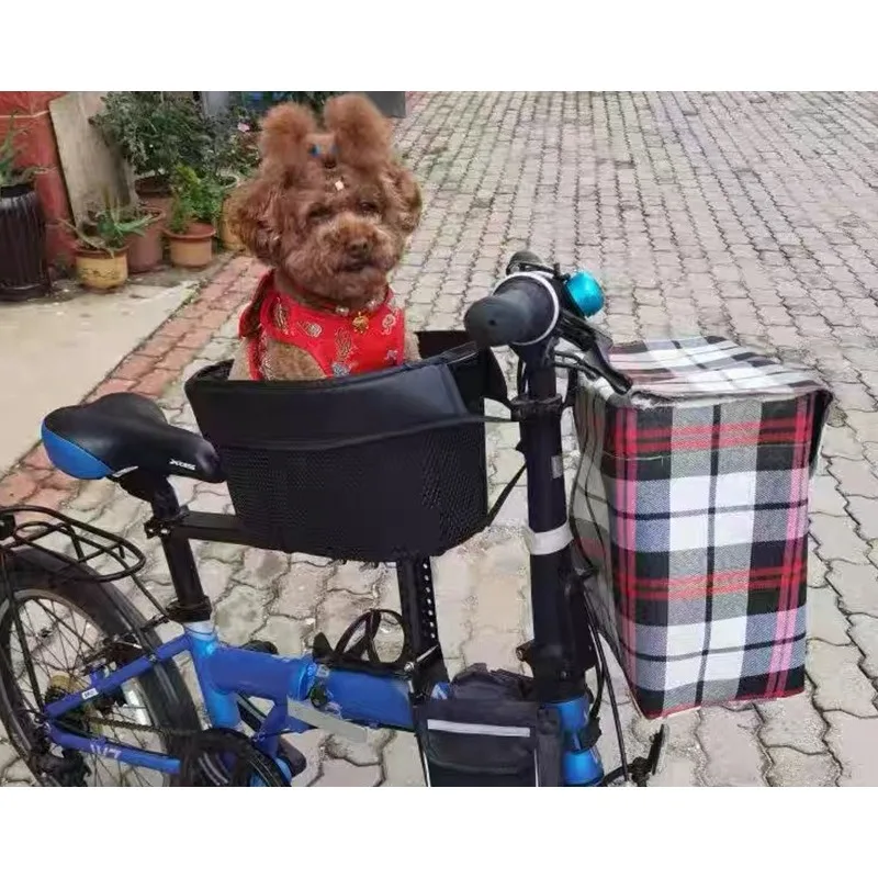 2026 New Folding Bike Black Sturdy and Stable Pet Basket Mountain Bike Grocery Basket Road Bike with Dog and Cat Basket