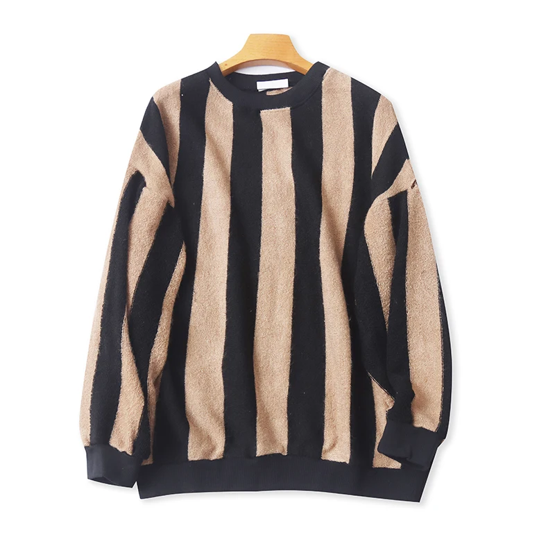 

Loose Long Sve Knitted Sweater round Ne Striped Women's Base irt Autumn Winter New Sle Comfortable Breathable Casual...