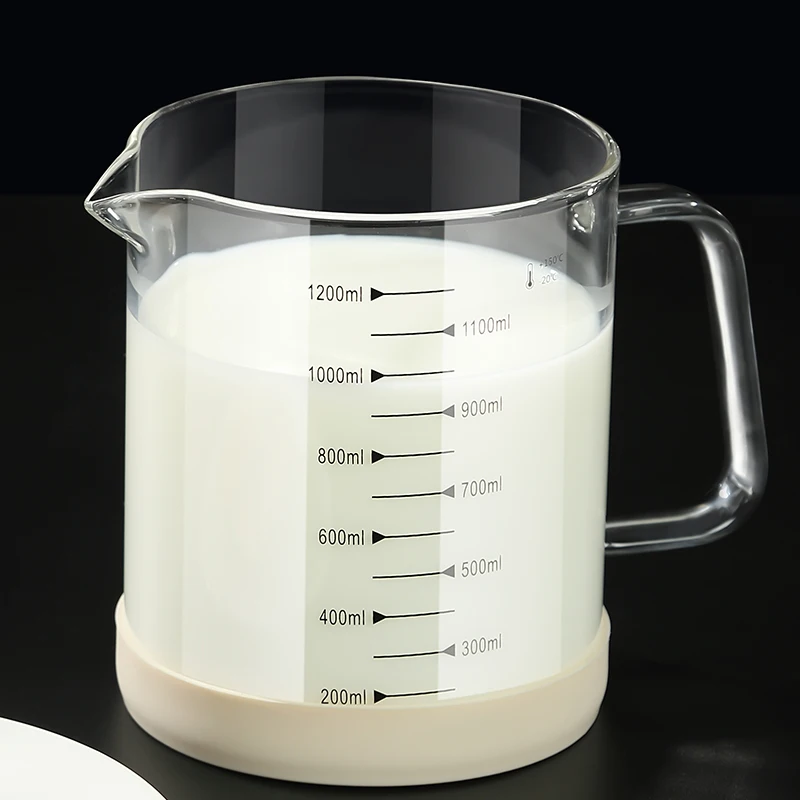 

1200ml/1500ml High Borosilicate Glass Measuring Cup Jug Clear Milk Cup For Baking Cooking Kitchen Accesssories Large Capacity