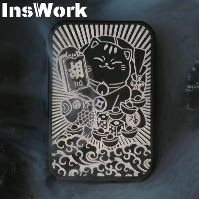 InsWork MOT Mahjong Zirconium Patch Push Slider Metal Slider Fidget