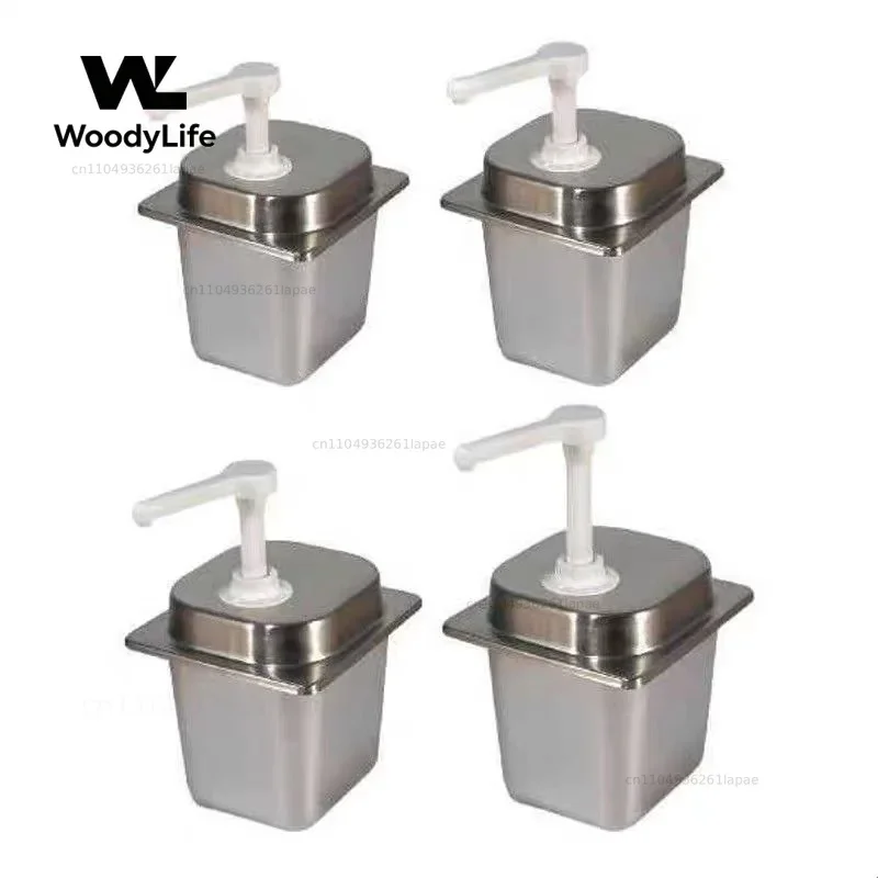 Manual Salad Stainless Steel Detachable Ketchup Sauce Dispenser Pump for Bar Home Restaurant Kitchen