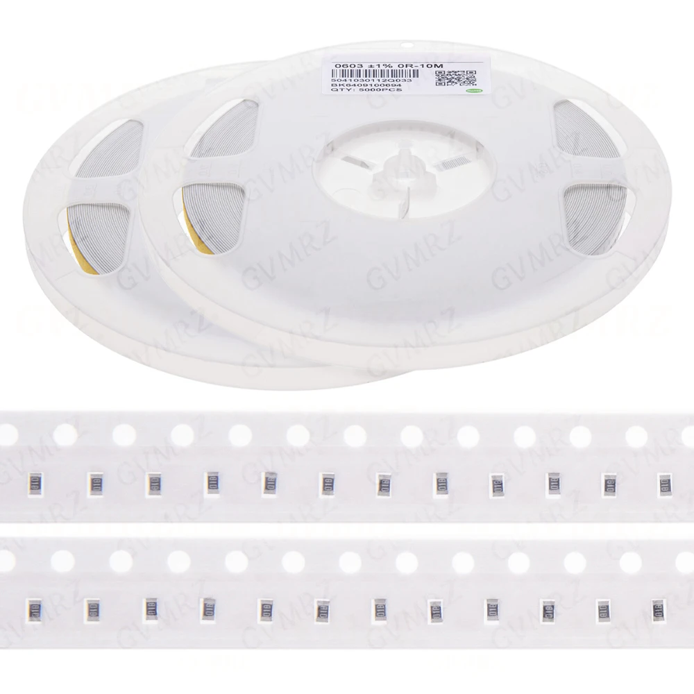 1Reel 5000pcs 1K 4.7K 10K 47K 100K 0603 1%  percent  SMD  0 ohm ~ 10M ohm chip resistor 0 10R 100R 220R 330R 470R 0 10100 330ohm