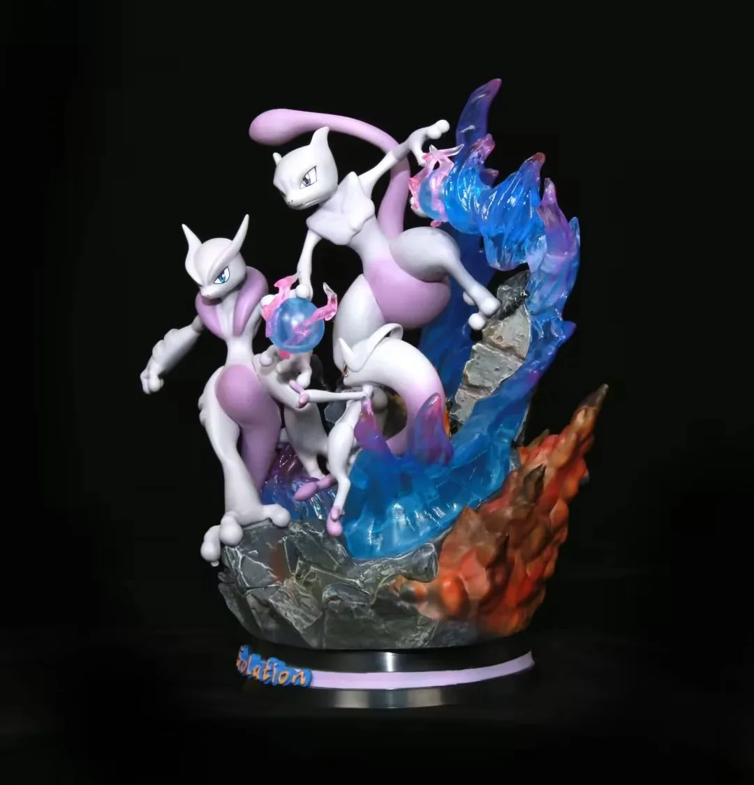 27cm Kawaii Pokémon Mewtwo Mewtu Batalha Ver. GK PVC Action Figure Jogo Estátua Modelo Colecionável Crianças Brinquedos Anime Boneca Presentes