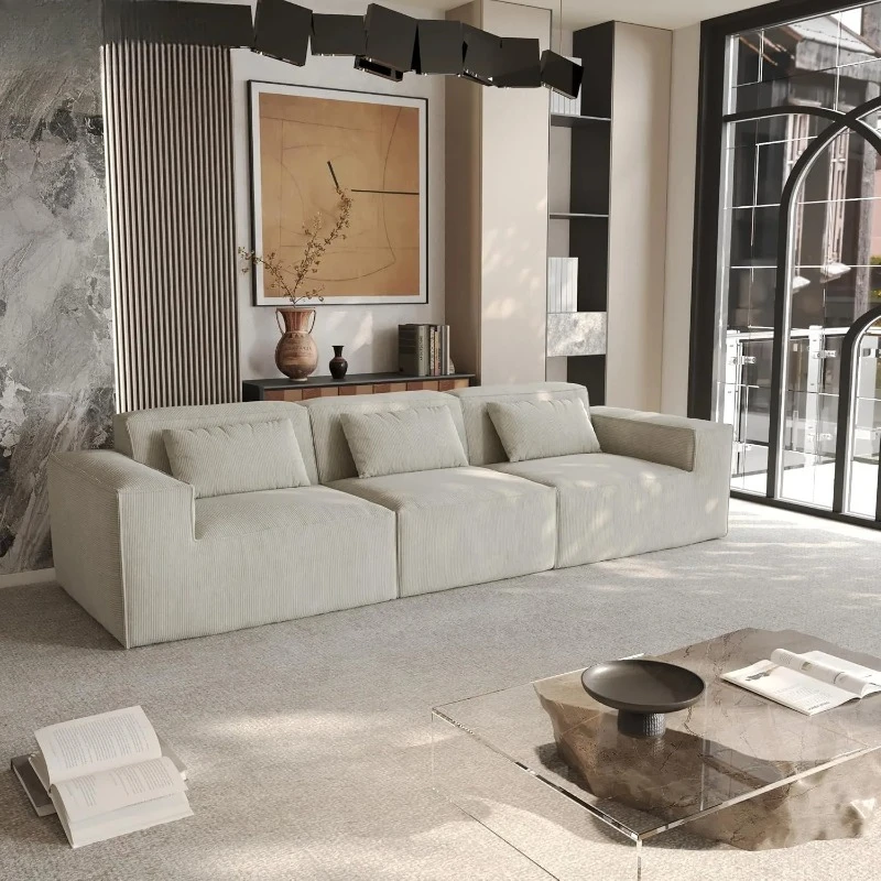 Compression Boneless Sofa Couches for Living Room 3 Seaters Modern Corduroy Modular Sectional Sofa Comfy Couch