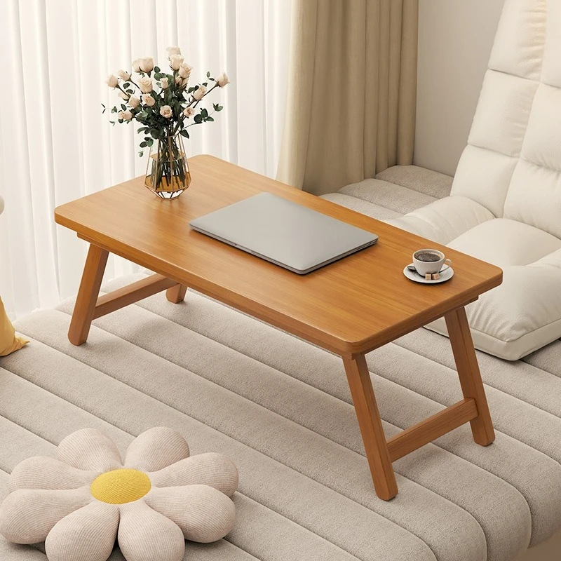 Small Foldable Low Coffee Table, Multi-purpose Tatami Tea Desk for Bay Window Home Living Room Bed & Japanese Style Decor
