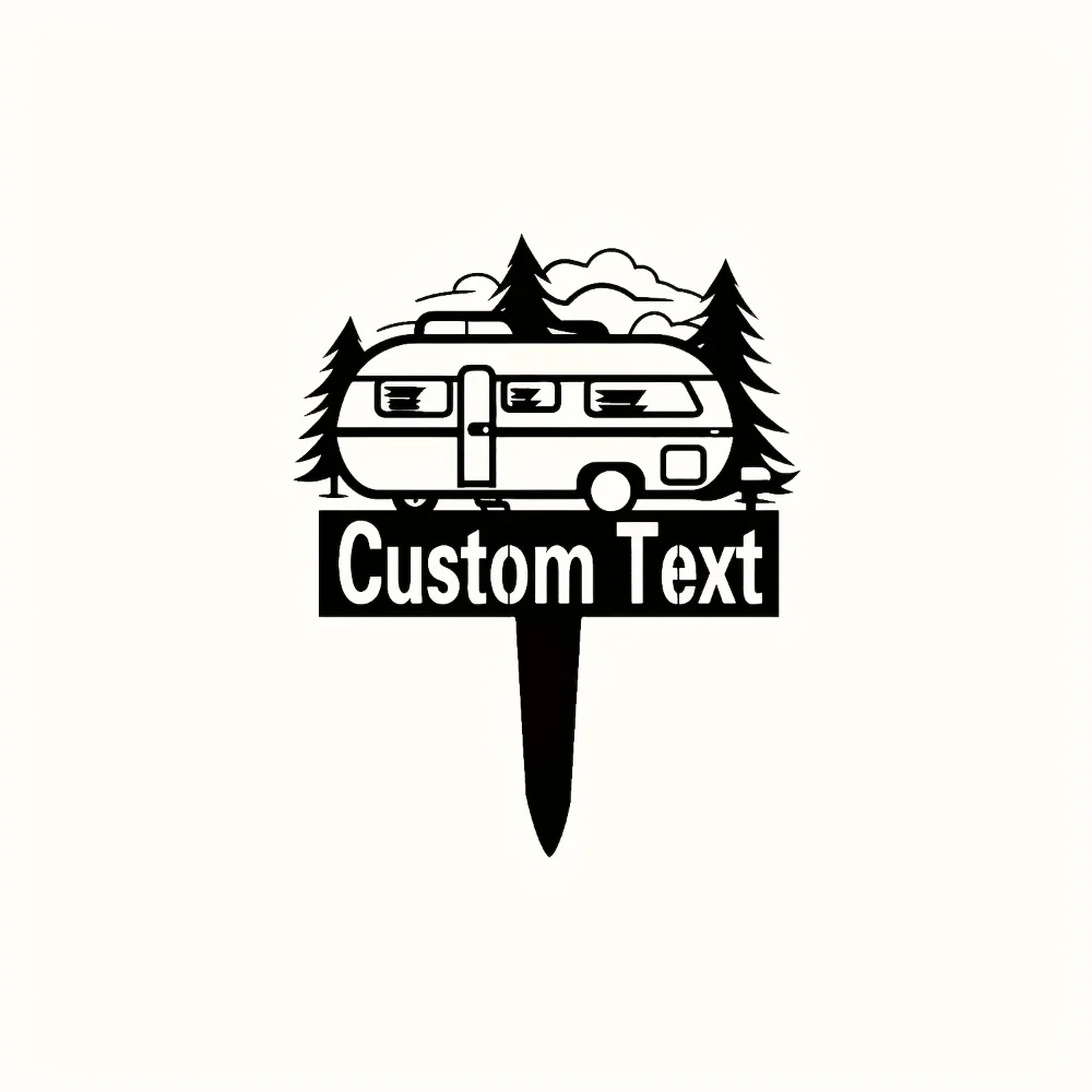 Unique Customizable Outdoor Metal Sign Waterproof Heat Resistant with Camping Design Ideal for Campers RV Lovers and Lawn Decor