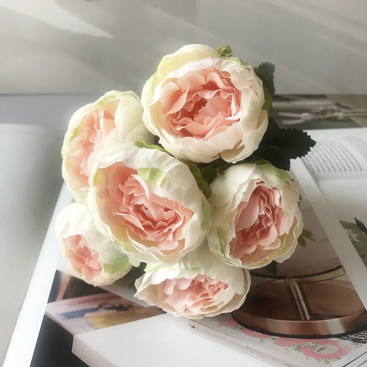2025 Beautiful Rose Peony Artificial Silk Flowers Small bouquet flores Home Party Spring Wedding Decoration  Fake Flower