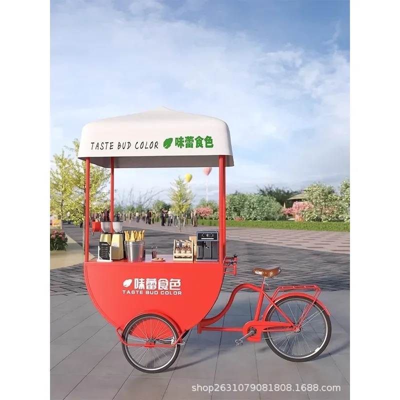 Outdoor Mobile Food Cart Snack Truck for Coffee Milk Tea Lemonade Glutinous Rice Ball Sausage Stall Bazaar Vendor Trolley view 2