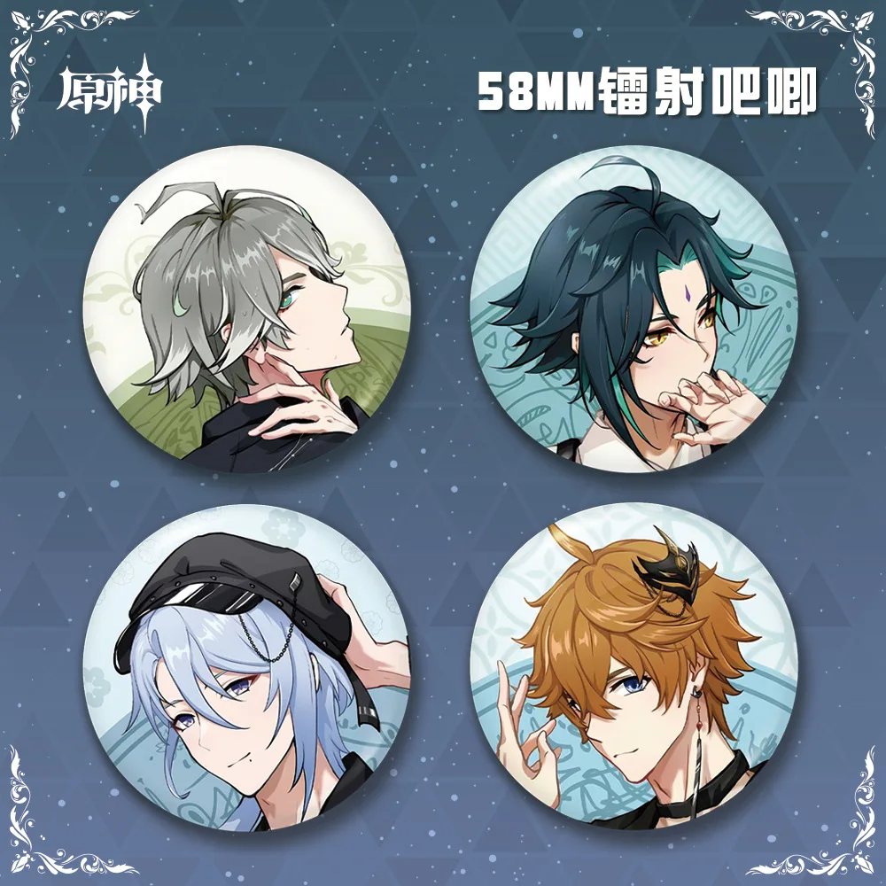 

Game Genshin Impact Alhaitham Wriothesley Kamisato Ayato Tighnari Cosplay Costume Badge Pin SPTE Tinplate Brooch Prop Xmas Gift