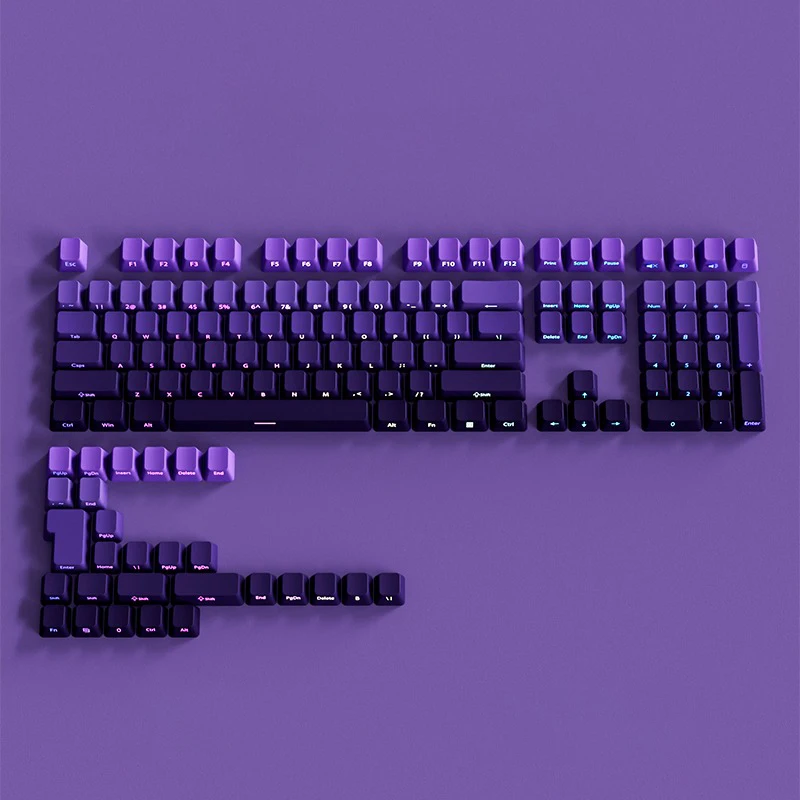 

Gradient Keycaps Side Printed Shine through PBT Double Shot OEM Profile Keycap For MX Switch Mechanical Keyboard ISO Key Caps