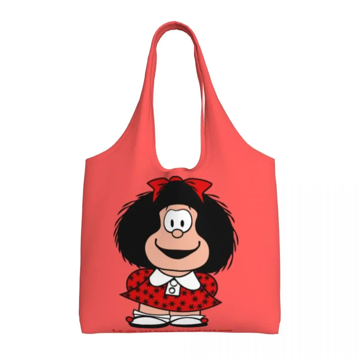 

Забавные сумки-тоут Kawaii Mafalda для покупок на заказ, многоразовые сумки Quino Argentina с героями мультфильмов, холст, продукты, сумки на плечо, сумки для покупок