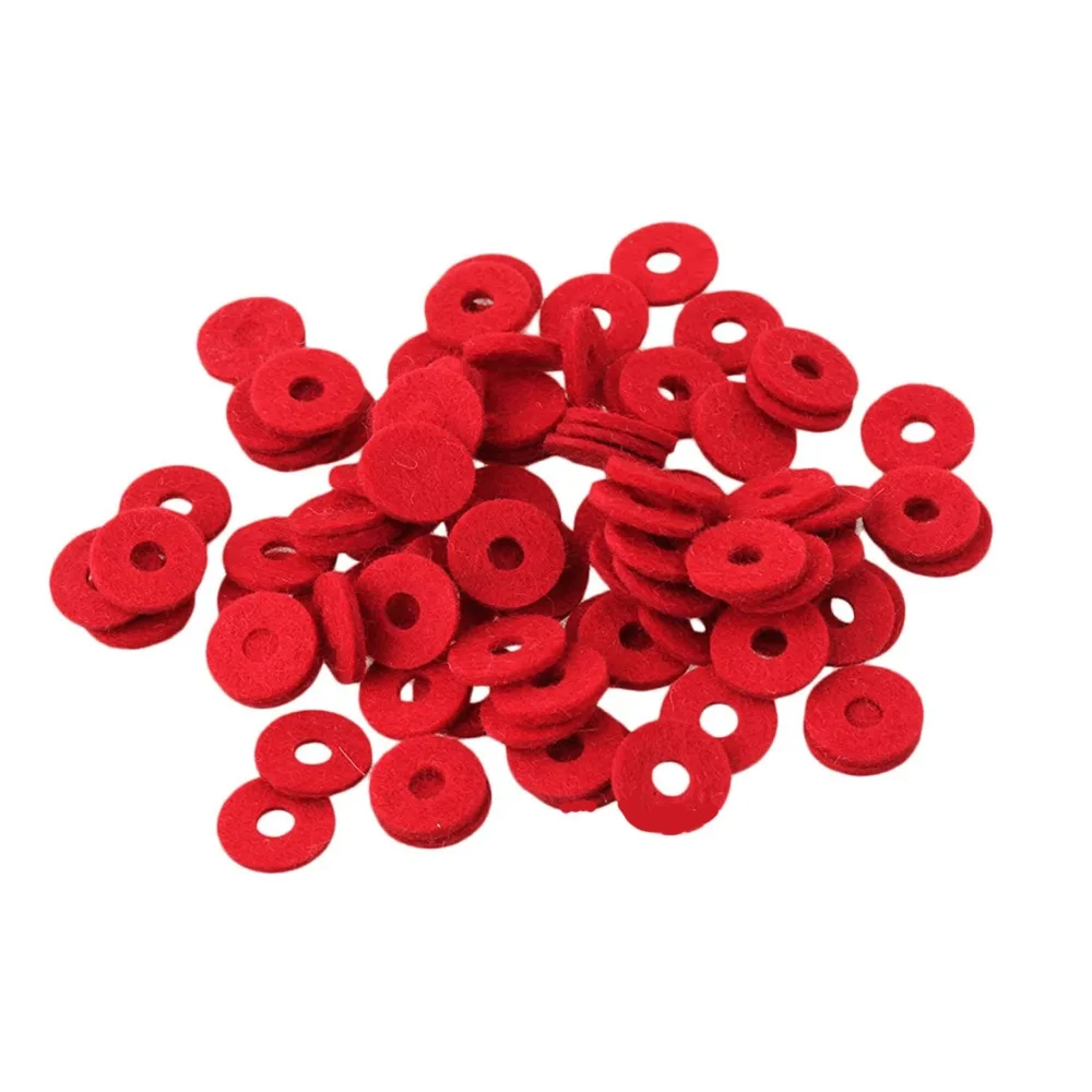 

90Pcs Repair Tool Parts Piano Front Rail Regulating Piano Spare Parts Felt Piano Tuning Accessories Red 1mm Thicken