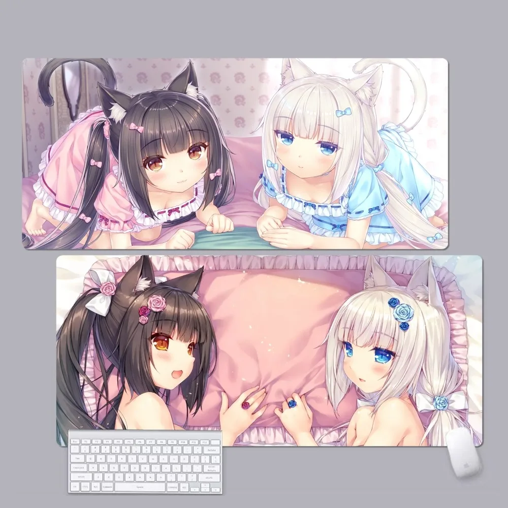 Nekopara Anime Girl  Mousepad Custom Skin Cartoon Anime Gaming Mouse Pad Keyboard Mouse Mats Desk Mat Accessories edroom