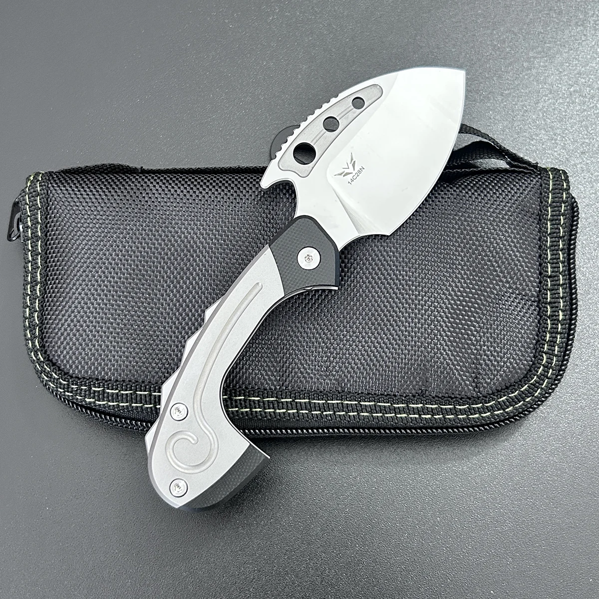 43mm Extra Wide Blade 14C28N Original Design Slip Joint Folding Knife G10 TC4 Handle Vacuum Cryo Treated Camping Hiking EDC Tool