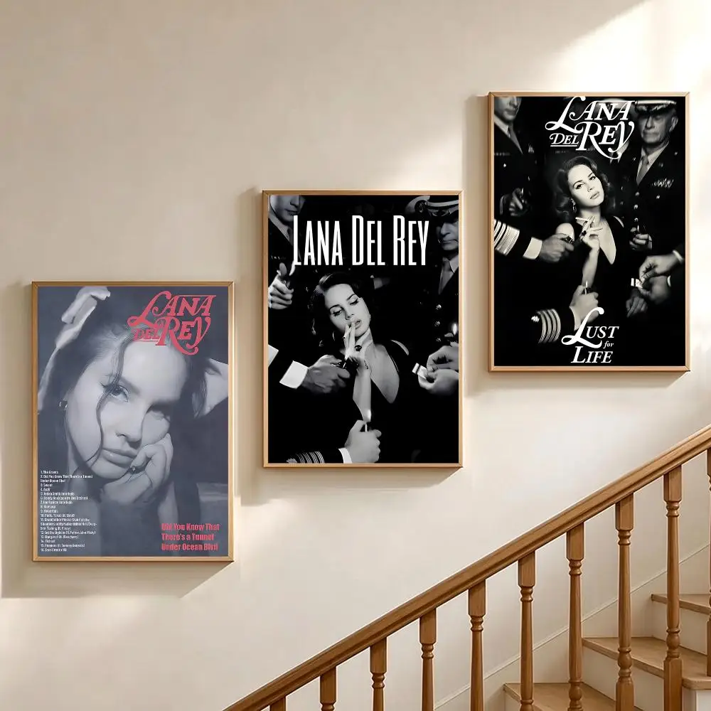 music Lana Del Rey Poster Poster HD Printing Soothing and Cream Style Home Decor for the Living Room Cafes Gift
